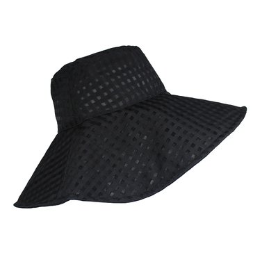 Laundry Sheer Gingham Wide Brim Bucket Hat