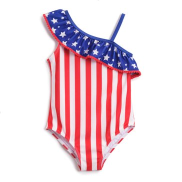 Liberty & Valor Toddler Girls' Stars And Stripes One Piece Swimsuit