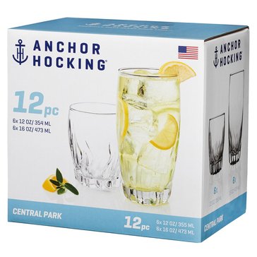 Anchor Hocking Central Park 12-Piece Drinkware