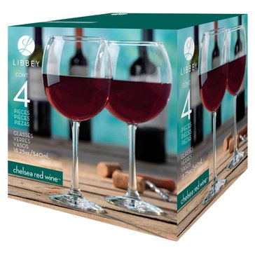 Libbey Chelsea Red Wine Glasses, Set of 4