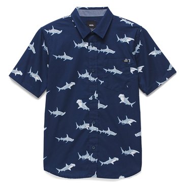 Vans Big Boys Shark Button Up Shirt