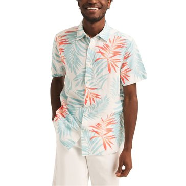 Nautica Men's Short Sleeve Linen Print Shirt