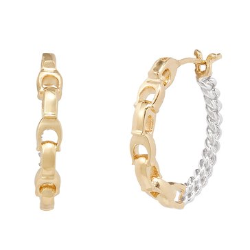 Coach Mixed Chain Hoop Earrings