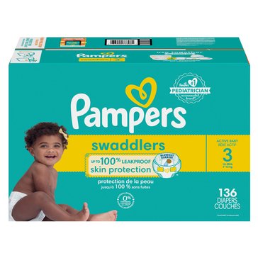 Pampers Swaddlers Diapers - Enormous Pack, 136-Count