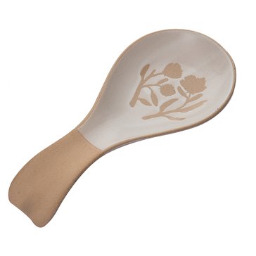 Transpac Stoneware Wildflower Spoon Rest