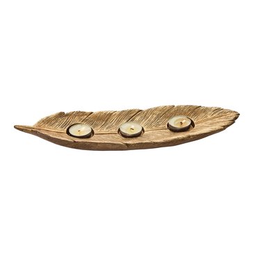 Transpac Gold Leaf Candleholder