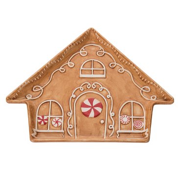 Transpac Gingerbread House Plate