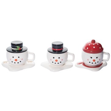 Transpac Melted Set of 3 Snowman Mug