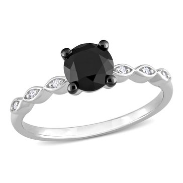 Sofia B. 1 ct Black Diamond and White Diamond Ring