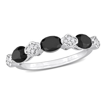 Sofia B. 1 3/5 cttw Black Diamond and White Diamond Round and Oval Ring