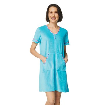 Jasmine Rose Women's Pique Terry Zip Up Cocktail Cover Up