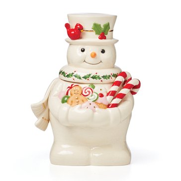 Lenox Happy Holly Days Snowman Cookie Jar