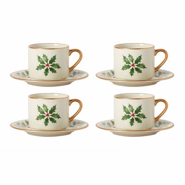 Lenox Holiday Espresso Cup and Saucer Set of 4