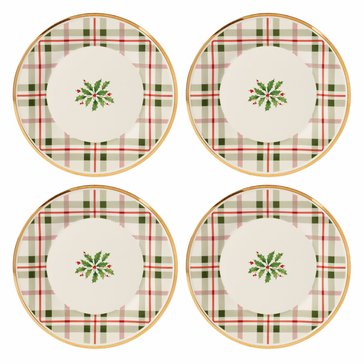 Lenox Holiday Plaid Accent Plates Set of 4