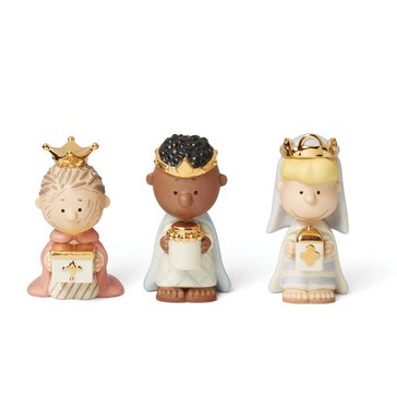 Lenox Peanuts Christmas Pageant 3 Kings Figurines