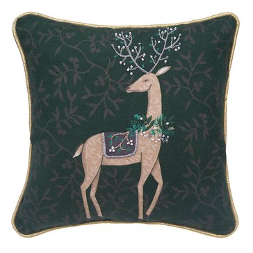 CF Home Emerald Reindeer Pillow