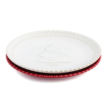 Demdaco Mini Ceramic Christmas Cookie Plates, Set of 2