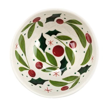 Demdaco Holly Leaves Melamine Dip Bowl