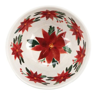 Demdaco Poinsettia Melamine Dip Bowl