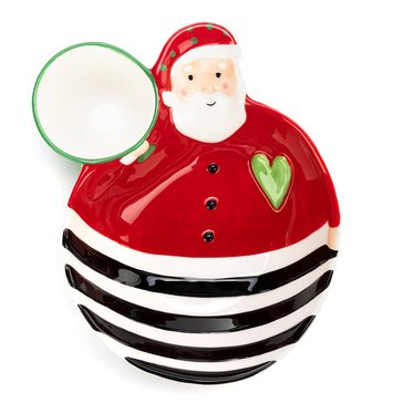 Demdaco Santa Striped Divided Dish