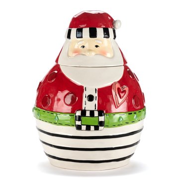 Demdaco Santa Striped Cookie Jar