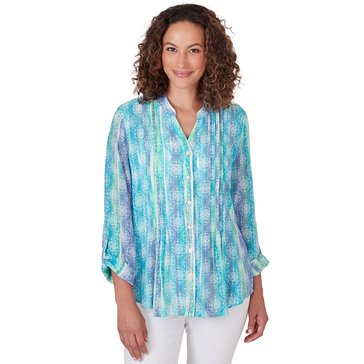 Ruby Rd Women's Tuck Front Blouse Petite