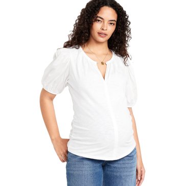 Old Navy Maternity Short Sleeve Relaxed Split Neck Button Up