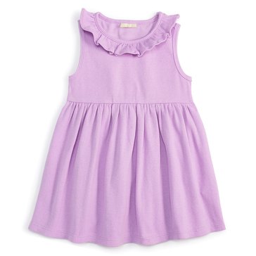 Wanderling Baby Girls' Solid Rib Dress