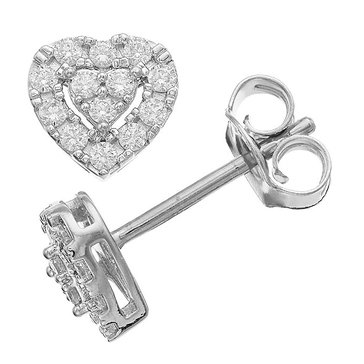 Diamond Brilliance 1/4 cttw Lab Grown Diamond Heart Stud Earrings