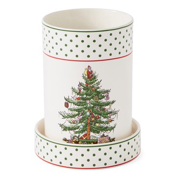 Spode Christmas Tree Polka Dot Wine Chiller with Coaster