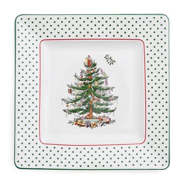 Spode Christmas Tree Polka Dot Square Platter