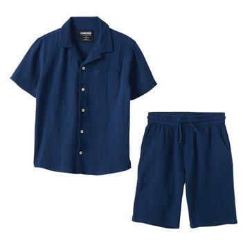 Tony Hawk Big Boys' 2-Piece Camp Collar Button Up Sets