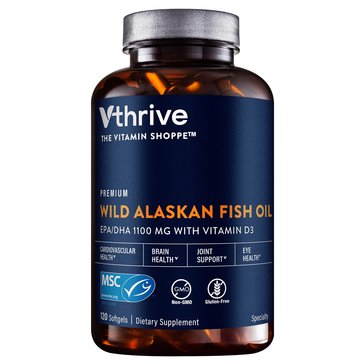 Vthrive Premium Wild Alaskan Fish Oil Softgels, 120-Count