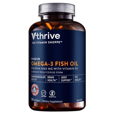 Vthrive Premium Omega-3 Fish Oil Softgels, 120-Count