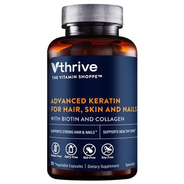 Vthrive Advanced Keratin Hair Skin Nails Vegetarian Capsules, 90-Count