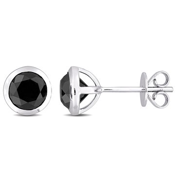 Sofia B. 2 cttw Black Diamond Bezel Post Earrings