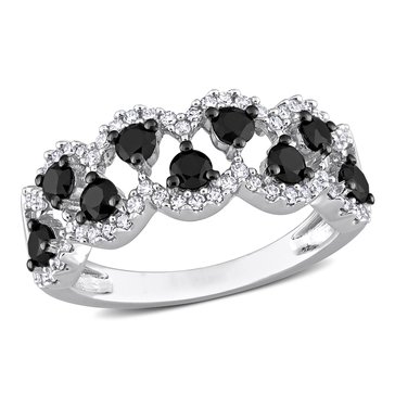 Sofia B. 1 cttw Black and White Diamond Open Design Ring