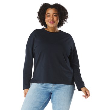 Yarn & Sea Women's Long Sleeve Crew Neck Tee Plus Size