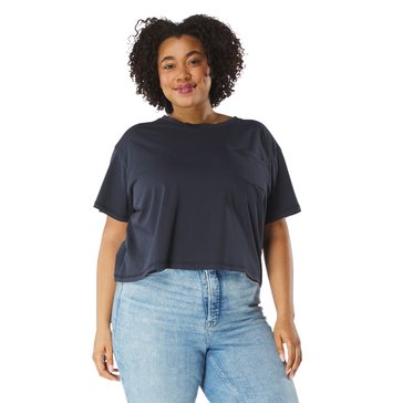 Yarn & Sea Women's Crop Slub Jersey Tee Plus Size