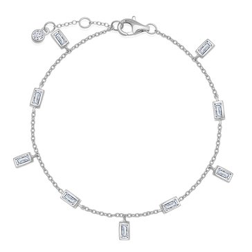 Crislu Cubic Zirconia Baguette Bezel Anklet