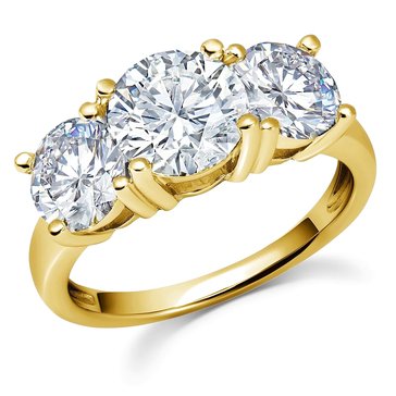 Crislu Cubic Zirconia Classic 3-Stone Ring