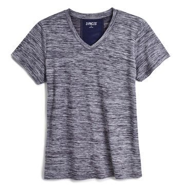 3 Paces Women's Christine Short Sleeve Space Dye V-Neck Tee