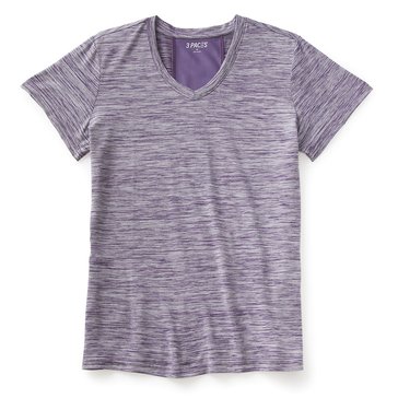 3 Paces Women's Christine Short Sleeve Space Dye V-Neck Tee