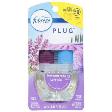 Febreze Plug Odor-Fighting Air Freshener Refill, Mediterranean Lavender