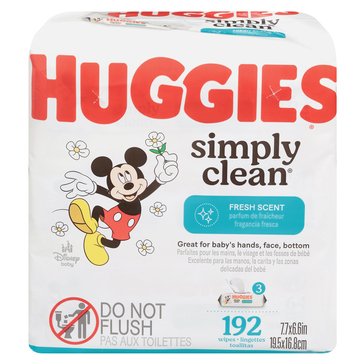 Huggies Simply Clean Fresh Scent Flip-Top Wipes, 3-Pack