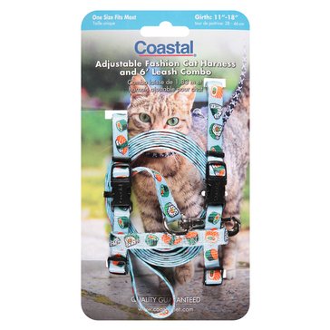 Coastal Pet Figure H Sushi Adjustable Cat Harness and Leash Combo 3/8 X 10-18