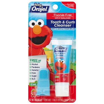 Orajel Baby Floride-Free Elmo Tooth and Gum Cleanser with Finger Brush