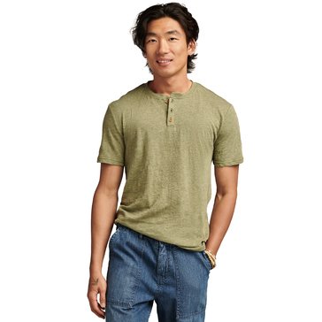 Lucky Men's Short Sleeve Linen Henley Shirt