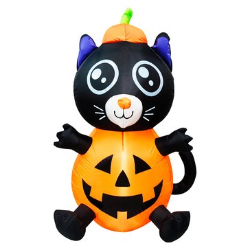 HKS 4.5-Foot Black Cat in Pumpkin Inflatable