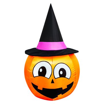 HKS 4-Foot Halloween Pumpkin With Hat Inflatable